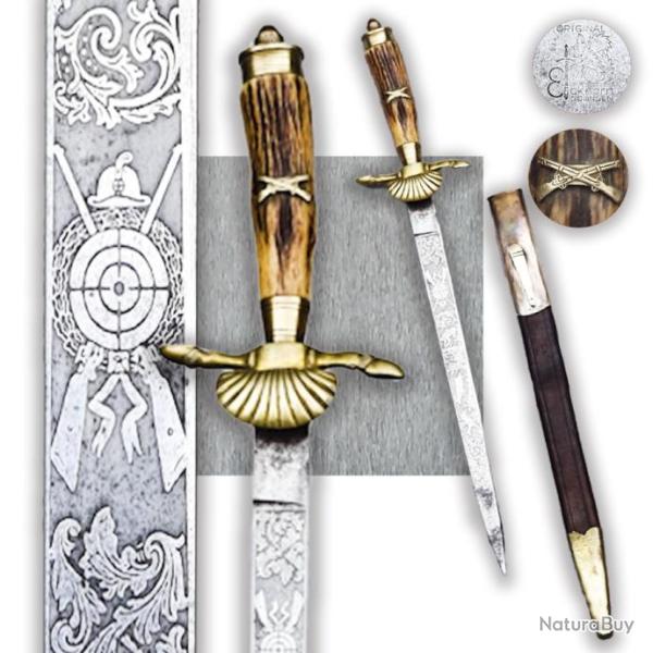 RARISSIME & SUPERBE DAGUE DE CHASSE ALLEMANDE, '' PRIX DE TIR '', EICKORN '' LAME GRVA�E, ORIGINAL