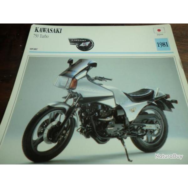 FICHE MOTO KAWASAKI  750 TURBO  1981
