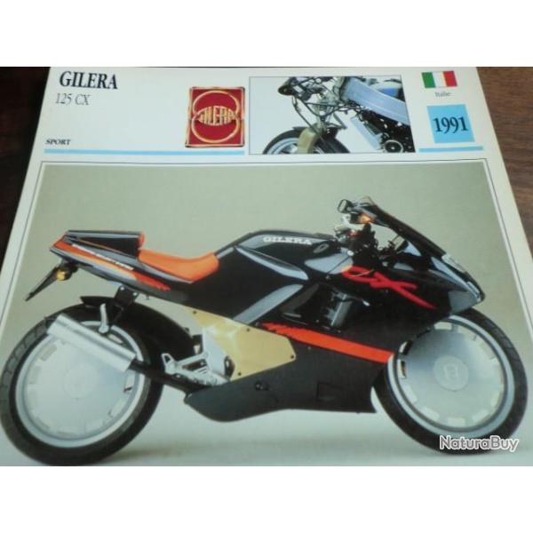 FICHE MOTO GILERA 125 CX  1991