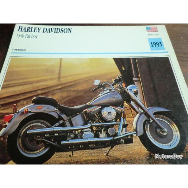 FICHE MOTO  HARLEY DAVIDSON  1340 FAT BOY   1991
