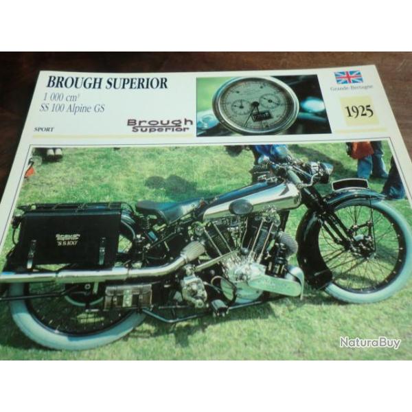 FICHE MOTO  BROUGH SUPERIOR  1000Cm3  SS 100 ALPINE GS  1925