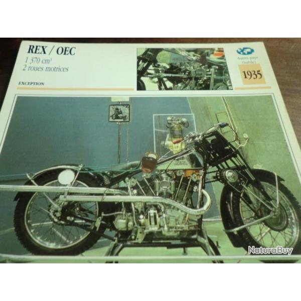 FICHE MOTO REX / OEC  1370Cm3  2 ROUE MOTRICE   1935