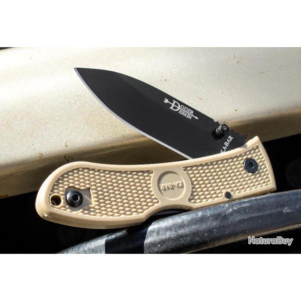 KaBar Dozier Folder Coyote Lame acier AUS-8 Manche Zytel - Couteau Ka-Bar KA4062CB