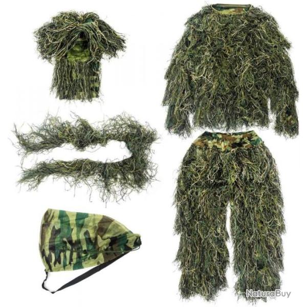 TOP ENCHERE - Ghillie 6 pi�ces - Tenue de camouflage - Taille r�glable - Livraison gratuite