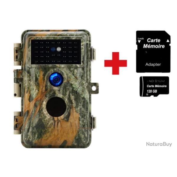 Cam�ra de chasse 24MP HD � vision nocturne + Carte SD 128 Go - LIVRAISON GRATUITE