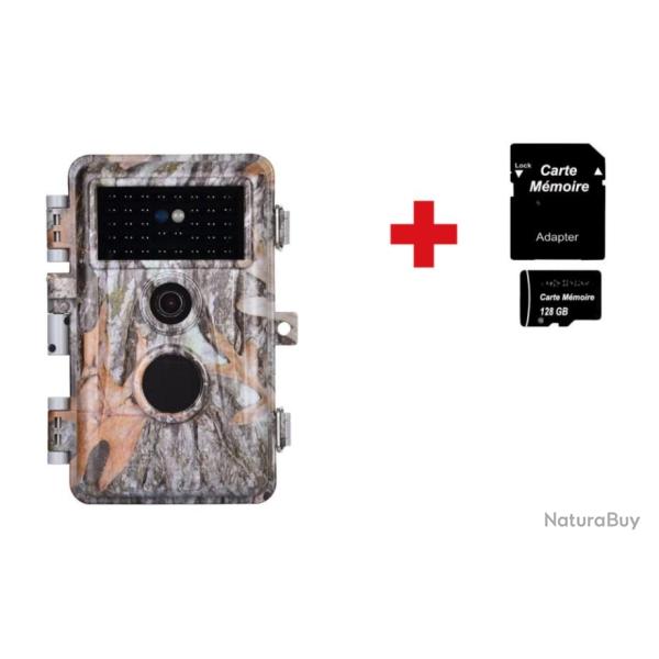 Cam�ra de chasse 24MP HD vision nocturne + Carte SD 128 Go - LIVRAISON GRATUITE ET RAPIDE
