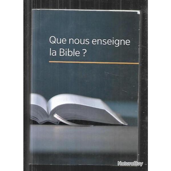 que nous enseigne la bible