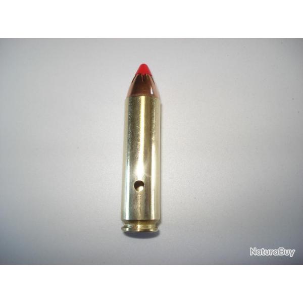 une cartouche de 450 bushmaster neutralis�e, amorce percut�e, �tui perc�, pour collection