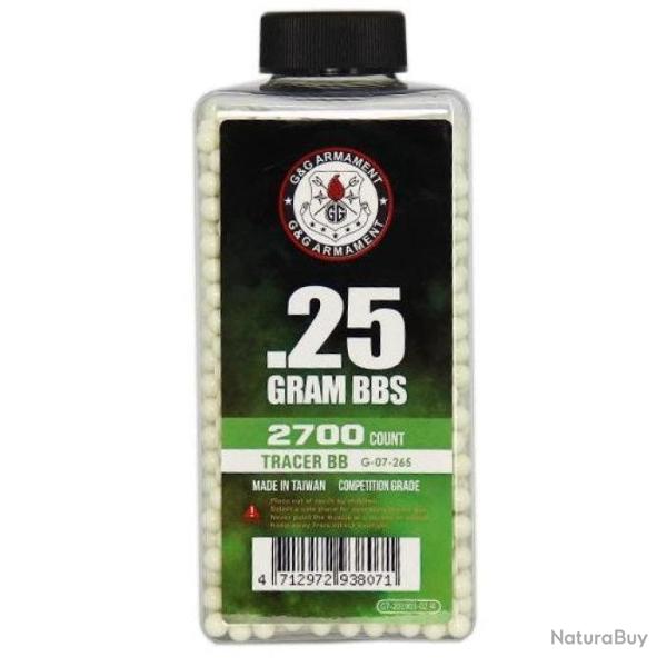 Billes G&G Plastiques Tra�antes - en Bouteille de 2700 0.28g / Vert - 0.25g / Vert