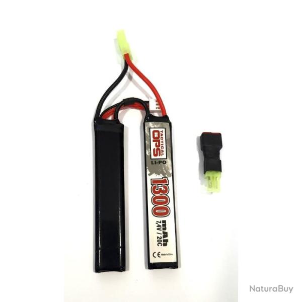 Batterie LI-PO Tactical Ops - 7.4V 1300mAh - Par 2