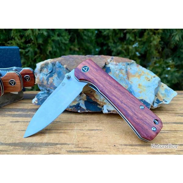 Couteau QSP Hawk Mkuruti Lame Acier 14C28N Manche Mkuruti IKBS Linerlock Clip QS131O1