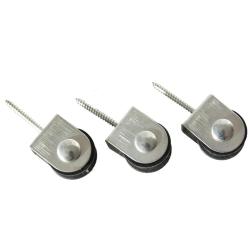 3 poulies &agrave; tire-fond axe central 2mm, cordage maxi 2mm