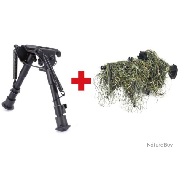 Bipieds � hauteur r�glable 6-9" + Housse de camouflage pour fusil - Livraison gratuite et rapide