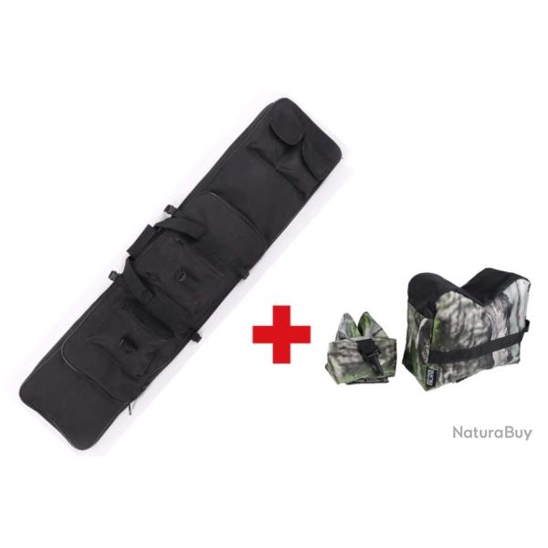 Sac de transport de fusils 91 cm noir + Sac de tir avant et arri�re - Livraison gratuite et rapide