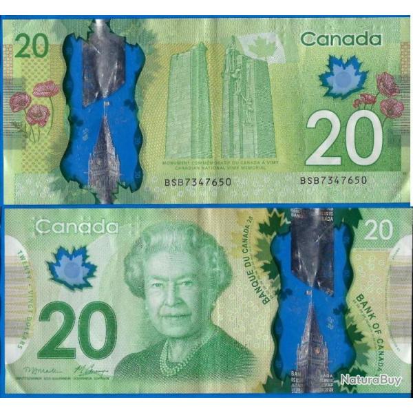 Canada 20 Dollars 2012 Billet Polymere Monument Reine Elizabeth 2 Prefixe BSB
