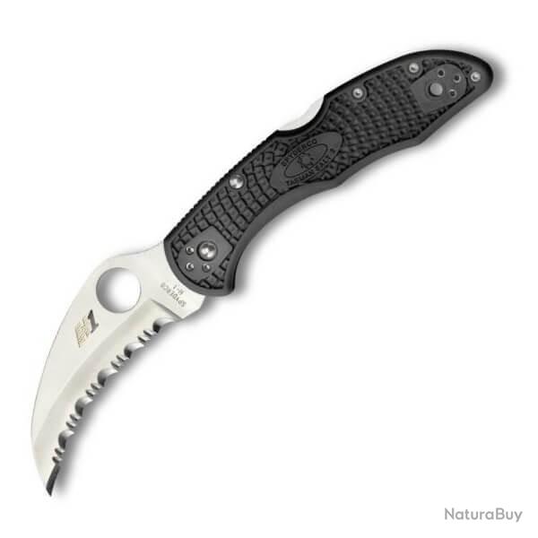 C106SBK2-Couteau de poche crant� Spyderco Tasman Salt 2 noir