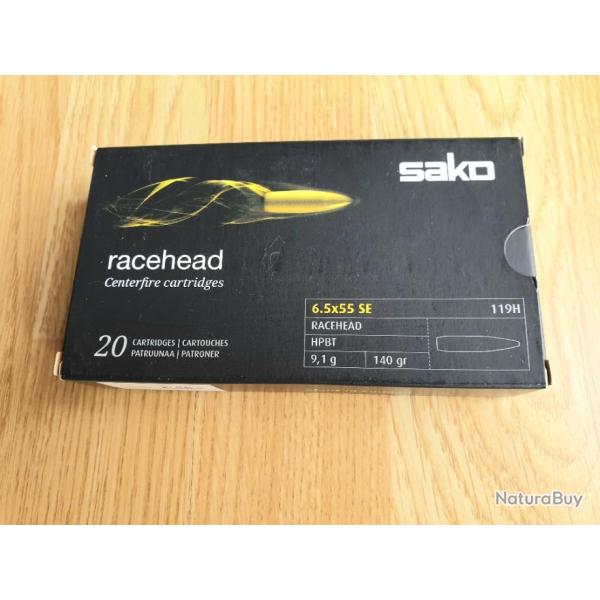 6.5x55se SAKO racehead hpbt 140 gr - boite 20