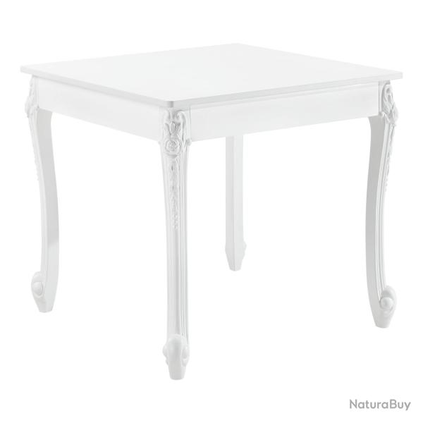 Table de salle � manger carr�e design �l�gant pour 2 personnes MDF plastique 80 x 80 x 76 cm blanc