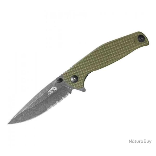 Couteau ABKT Tac Catalyst Green Lame Acier D2 Manche G10 IKBS Linerlock Clip AB1026GS