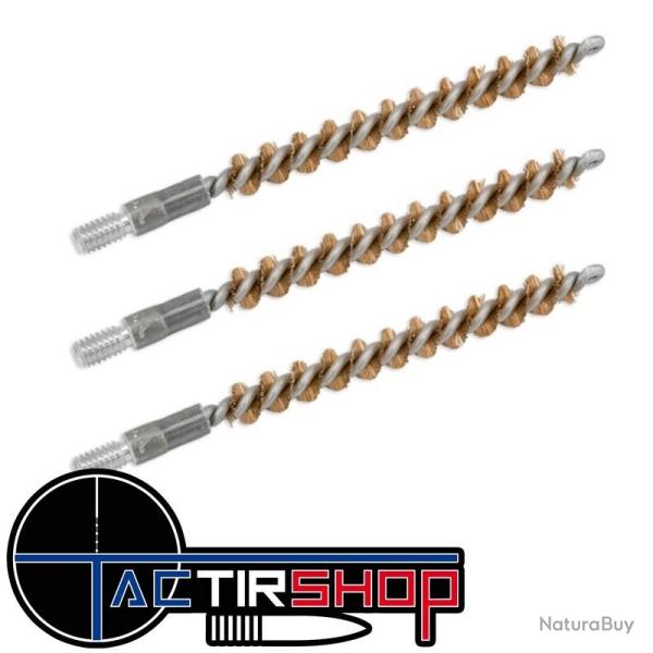 Lot de 3 brosses bronze Bore Tech calibre .25/6.5MM filetage 8/32