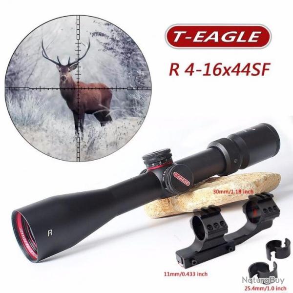 Lunette T-eagle R 4-16x44 SF gros calibre -  Montage conjoint 11mm offert!