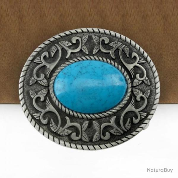Boucle de ceinture western turquoise
