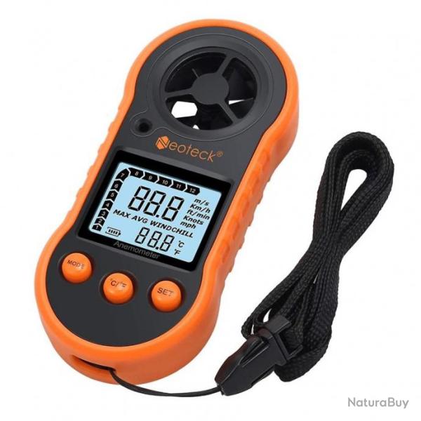 An�mom�tre Vent Vitesse Compteur Air Flux Thermom�tre avec R�tro-�clairage Tir Longue Distance