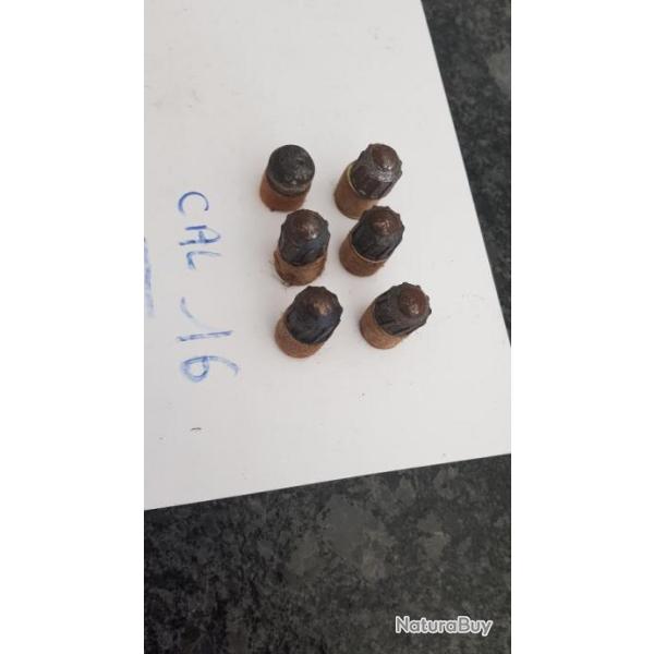 lot de balles ancienne en calibre 16