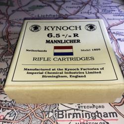 6,5 Mannlicher Pays Bas- Portugal- Roumanie (Kynoch): Reproduction boite munitions (vide) KY 8914800