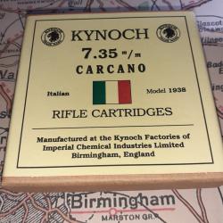 7,35 mm Carcano Italie (KYNOCH): Reproduction boite munitions (vide) collection KY 8914842