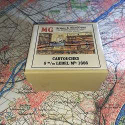 8 mm Lebel 1886 (MG Armes & Munitions): Reproduction boite cartouches (vide) collection MG 8914842