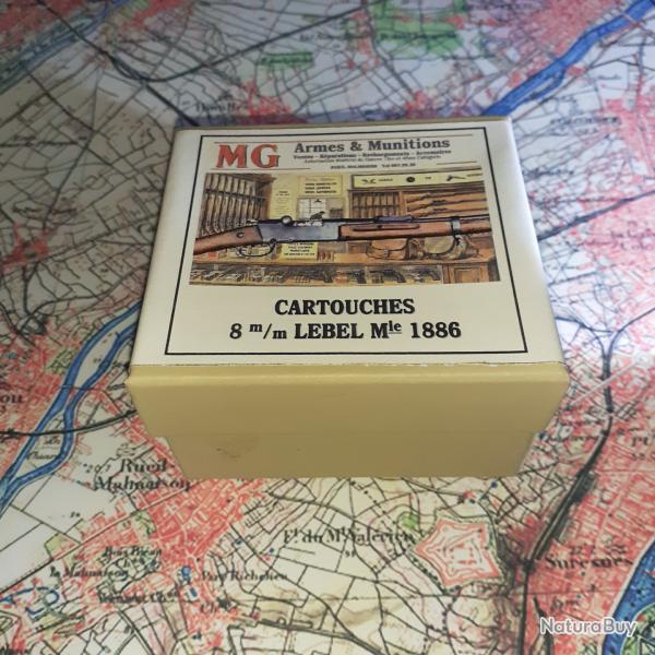 8 mm Lebel 1886 (MG Armes & Munitions): Reproduction boite cartouches (vide) collection MG 8914842