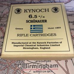 6,5 mm Sch&ouml;nauer Gr&egrave;ce (Kynoch): Reproduction boite munitions (vide) collection KY 8914889