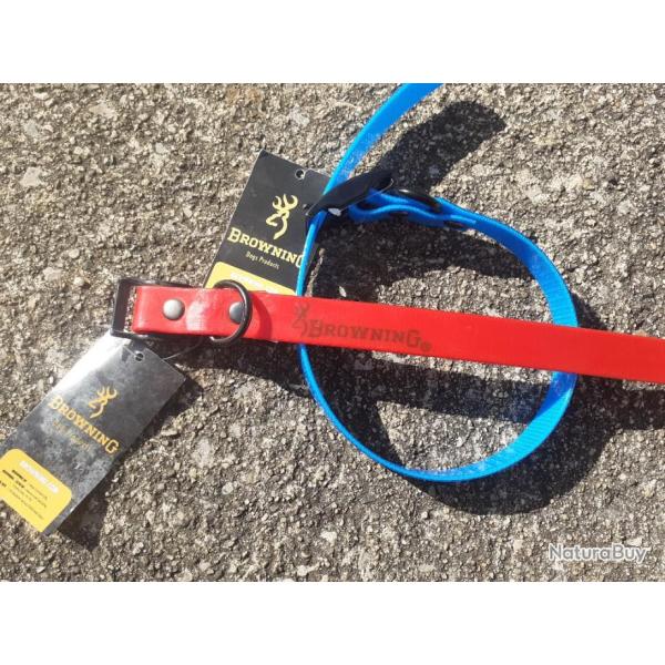 Lot de 2 colliers  Browning souples 40 cm. Grav�s T�l.