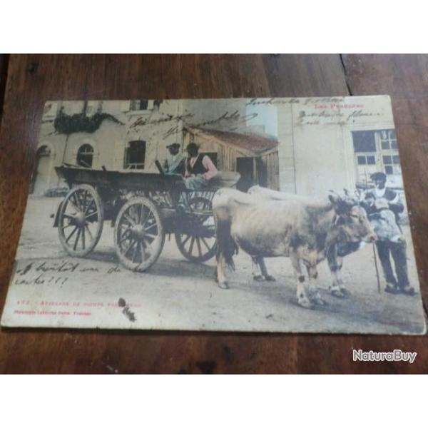 CP  Dpt  09   ATTELLAGE DE BOEUFS