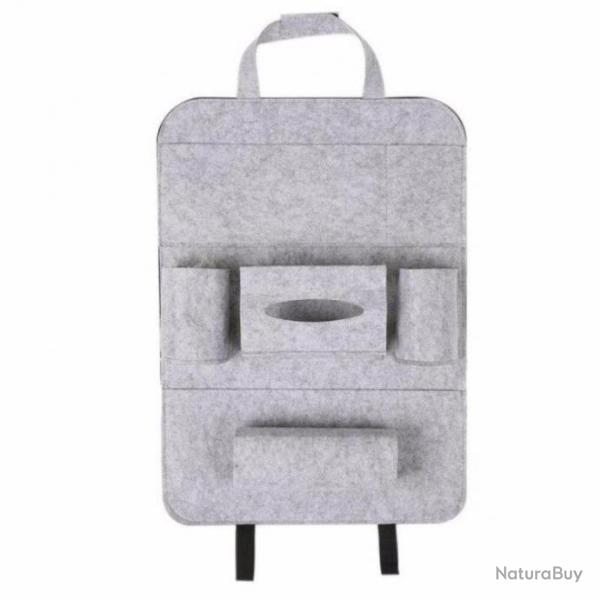 Sac de rangement de siege de voiture gris