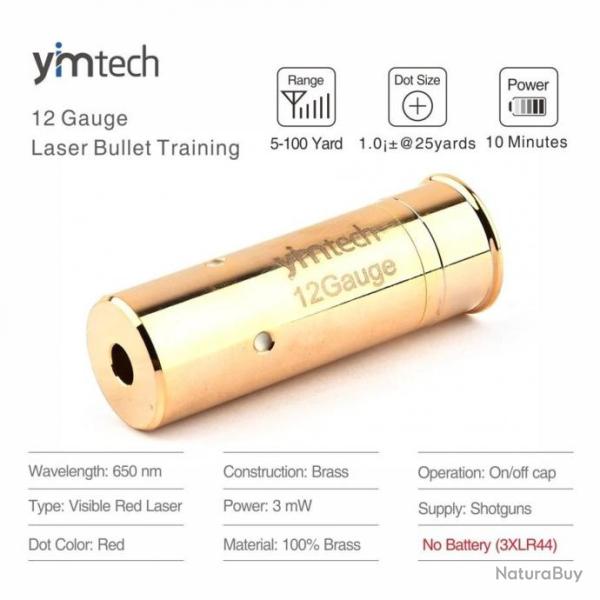 Cartouche d'entrainement tir � sec calibre 12 - Compatible avec la plupart des applications