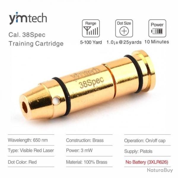 Cartouche d'entrainement tir � sec 38 special - Compatible application gratuite