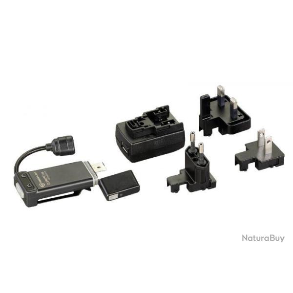 LAMPE STREAMLIGHT CLIPMATE USB + 220V - NOIRE LED BLANCHE + LED ROUGE