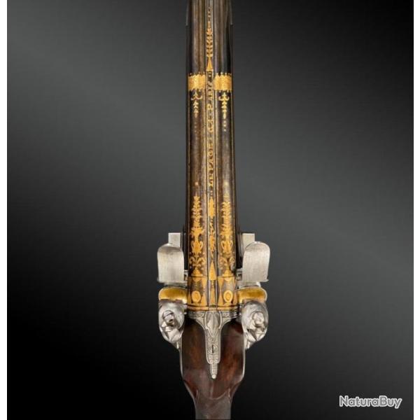 Fusil De Chasse, Double Silex, Sign� Lepage � Paris, France, 1er Empire