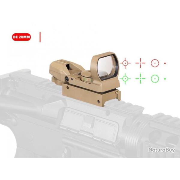 Viseur point rouge 1x22x33 montage 21mm tan