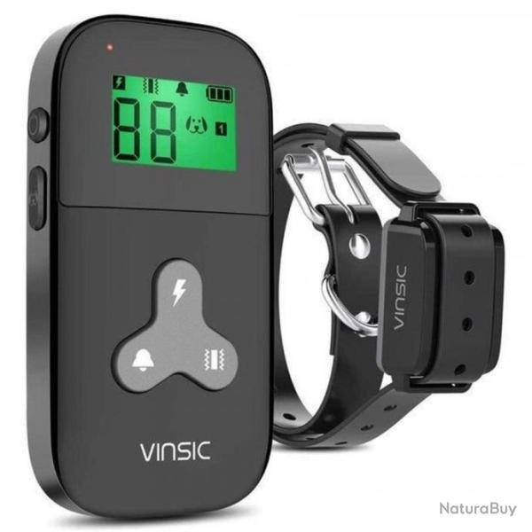 Collier De Dressage pour Chien Colier Anti Aboiment avec Tlcommande et Ecran LCD Vibration Choc