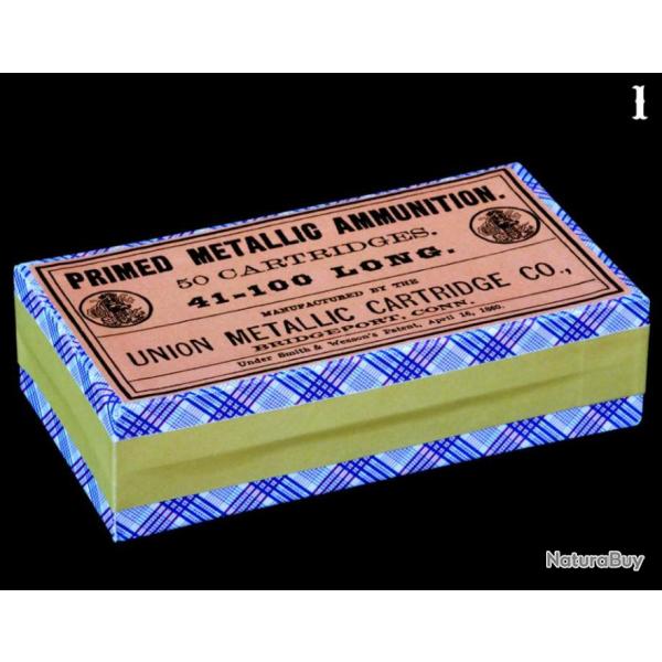 BO�TE VIDE U.M.C. Co. POUR 50 CARTOUCHES 41-100 RIMFIRE POUR COLT CLOVERLEAF HOUSE (REPRODUCTION)