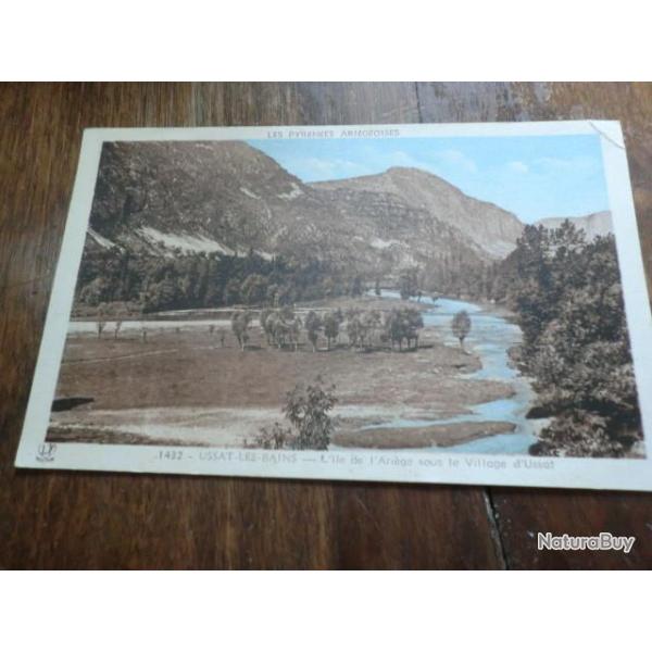 CP  Dpt  09   USSAT LES BAINS  L ILE DE L ARIEGE  SOUS LE VILLAGE  D USSAT