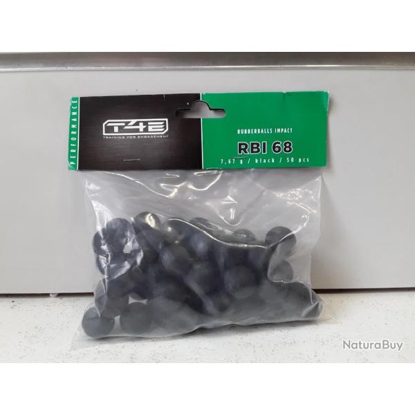 x50 Billes caoutchouc coeur acier T4E RBI68 cal.68  7,67g