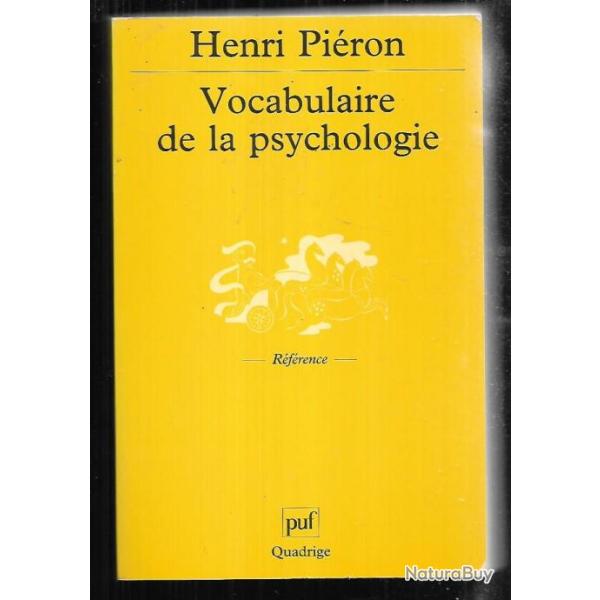 vocabulaire de la psychologie d'henri pierron