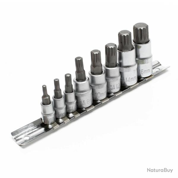 Jeu de douilles XZN denture multiple 8 pices M4-M16 douille cls outil kit 16_0002591