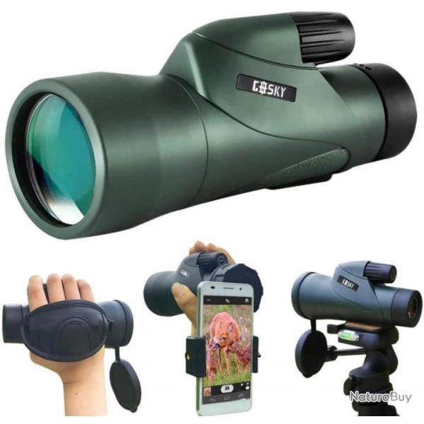 T�lescope Monoculaire � Prisme 12x 55 Haute D�finition pour observation des oiseaux chasse Gosky