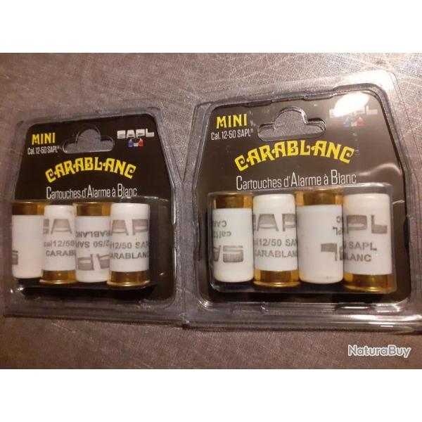 Lot Cartouches d�fense 12 / 50 � blanc.