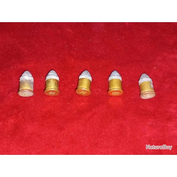 Lot de 5 cartouches CAL 22 pour collection flobert Bosquet